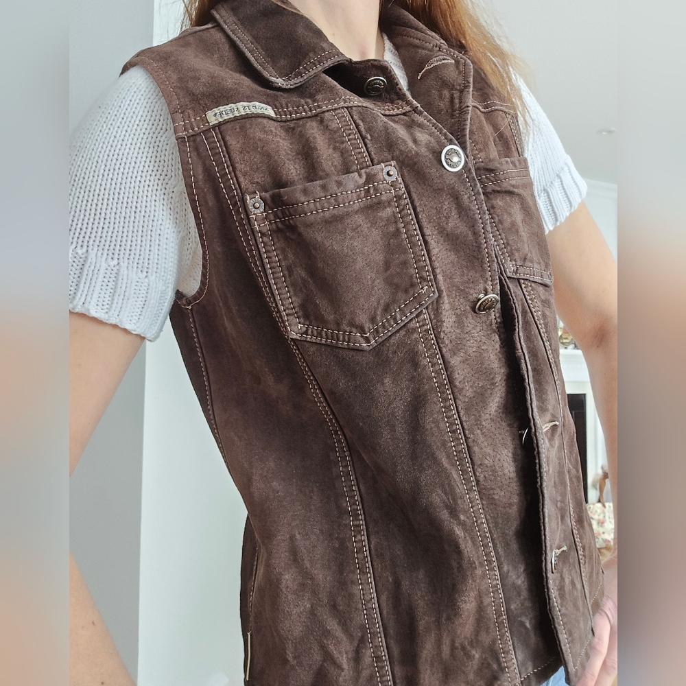 Skotts Suede Brown Vest for Women